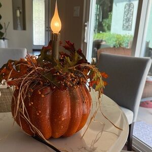 Autumn Pumpkin with electric candle